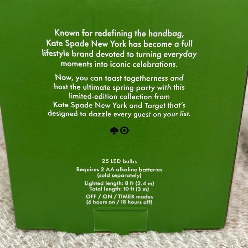 Kate Spade + Target White and Gold Indoor/Outdoor String Lights. New in Box
